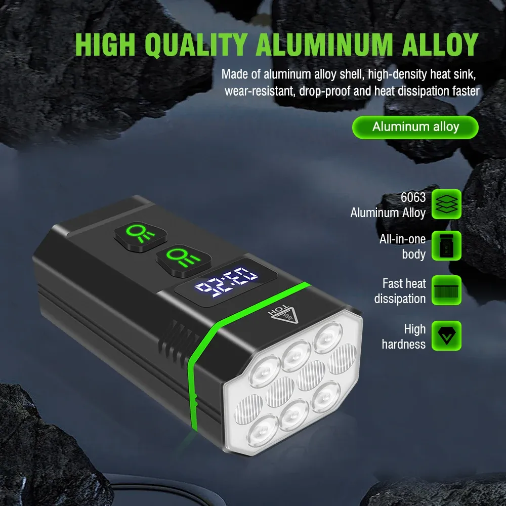 BORUiT L15 bike light Type-C Rechargeable Bicycle Front Light MTB Bicycle Head Lights Cycling Safety Lamp for Night Riding