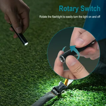 BORUiT RJ11 Mini Keychain Tactical Flashlight Torch