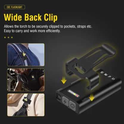 BORUiT V7 Keychain UV LED EDC Flashlight with Magnet Clip