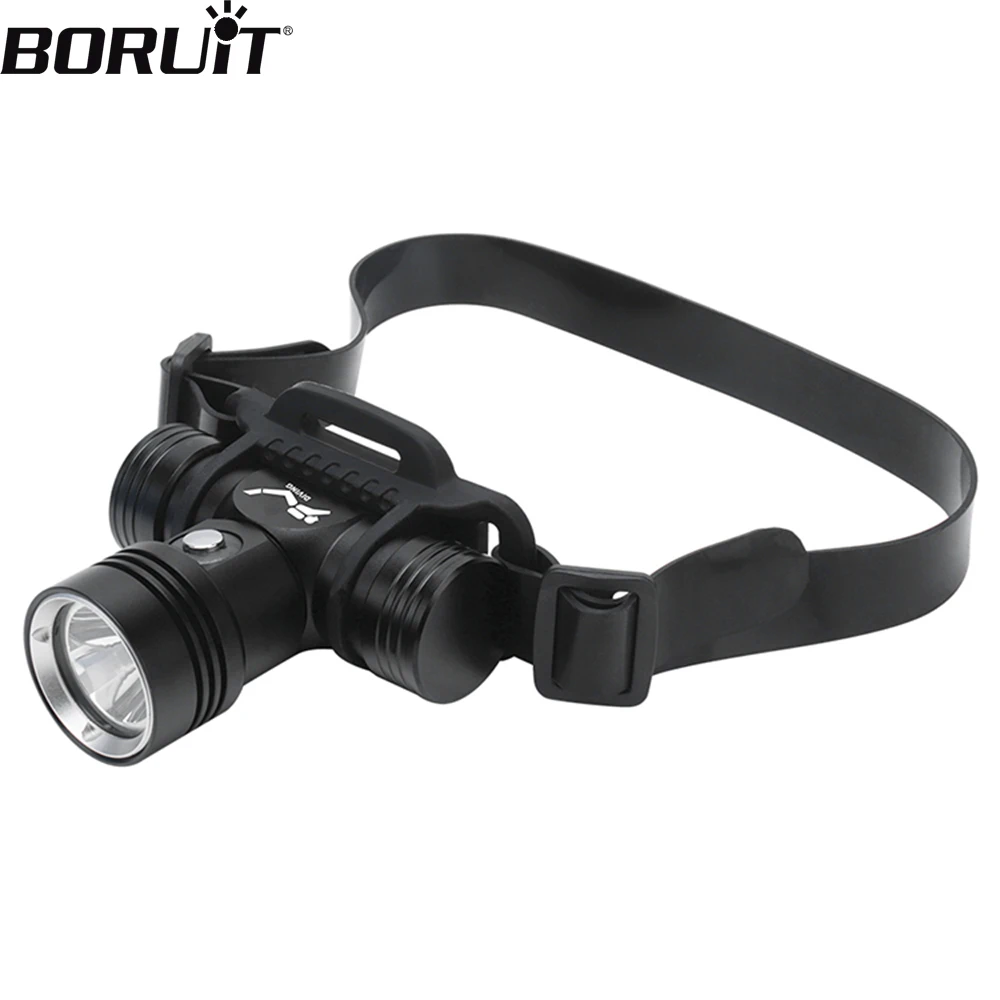 BORUiT B14 LED Scuba Diving Headlamp Powerful 1000LM IPX8 Waterproof Headlight Underwater 60M