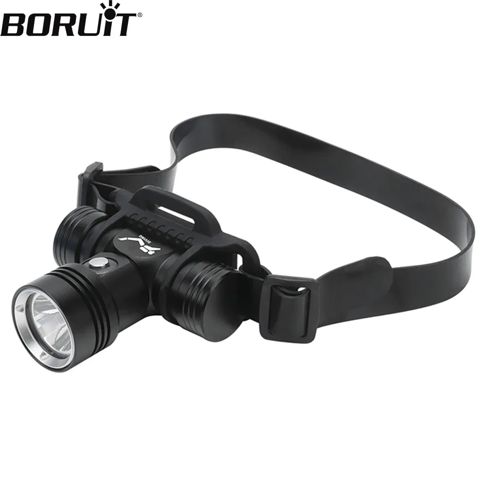BORUiT B14 LED Scuba Diving Headlamp Powerful 1000LM IPX8 Waterproof Headlight Underwater 60M