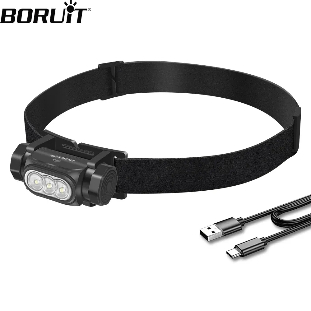 BORUiT HP130 LED Powerful Headlamp Type-C Rechargesble Headlight