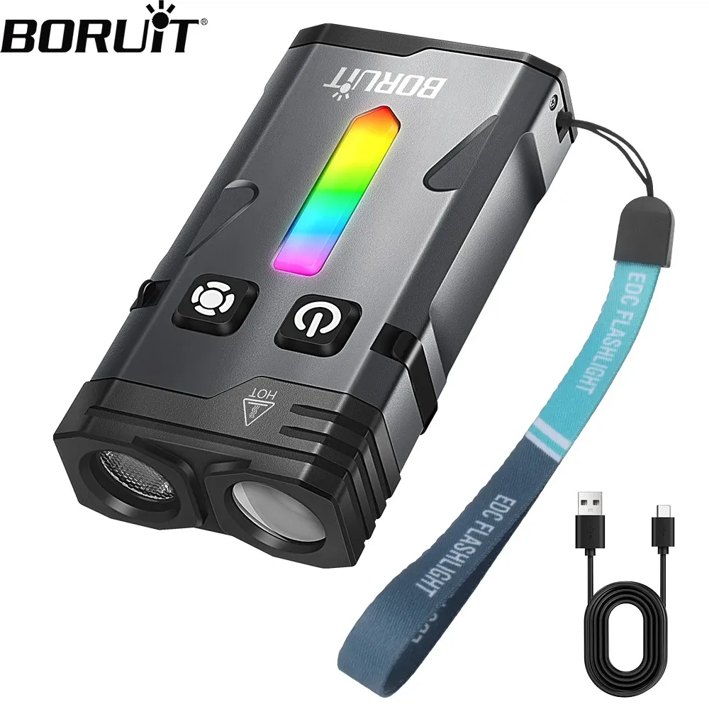 BORUiT EV10 LED Keychain EDC Flashlight Magnet Work Light