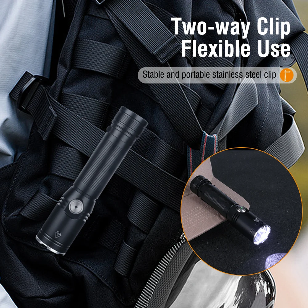 BORUiT ET25 LED EDC Memory Flashlight Super Bright 1080LM Type-c Rechargeable