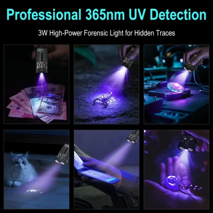 BORUiT EV20  Keychain EDC UV LED Flashlight Magnet Work Light