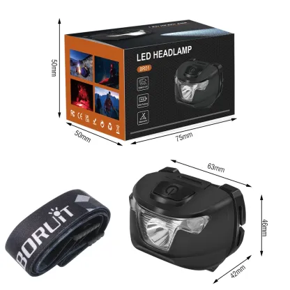 BORUiT BR03 Mini LED Headlamp 4-Mode Headlight