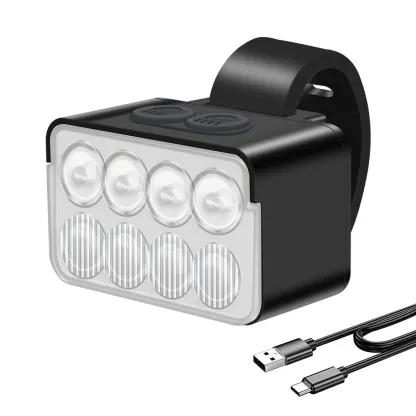 BORUiT L12 bike light 8 LED Bicycle Front Light TYPE-C Rechargeable Bike Light MTB Bicycle Head Lights Waterproof Cycling Lamp for Night Riding