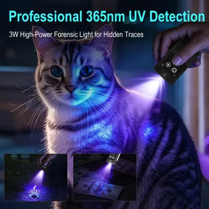 BORUiT EV15 LED UV EDC Flashlight Magnet Keychain Work Light