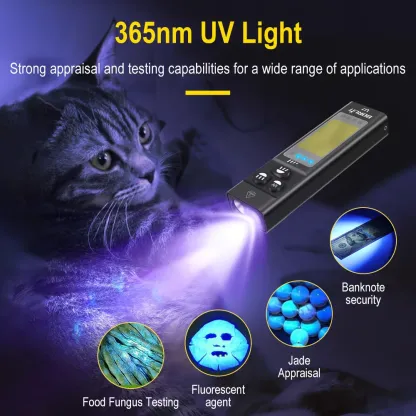 BORUiT U7 EDC UV LED Flashlight Max.1100LM Type-C Rechargeable Work Light USB-C Power Bank Camping Pocket Lantern with Magnet