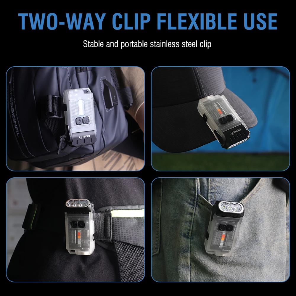 BORUiT V15 LED Keychain EDC Fluorescence Flashlight