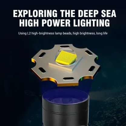 BORUiT M54 LED Scuba Diving Flashlight Super Bright 1000LM IPX8 Waterproof Dive Torch Underwater 80M