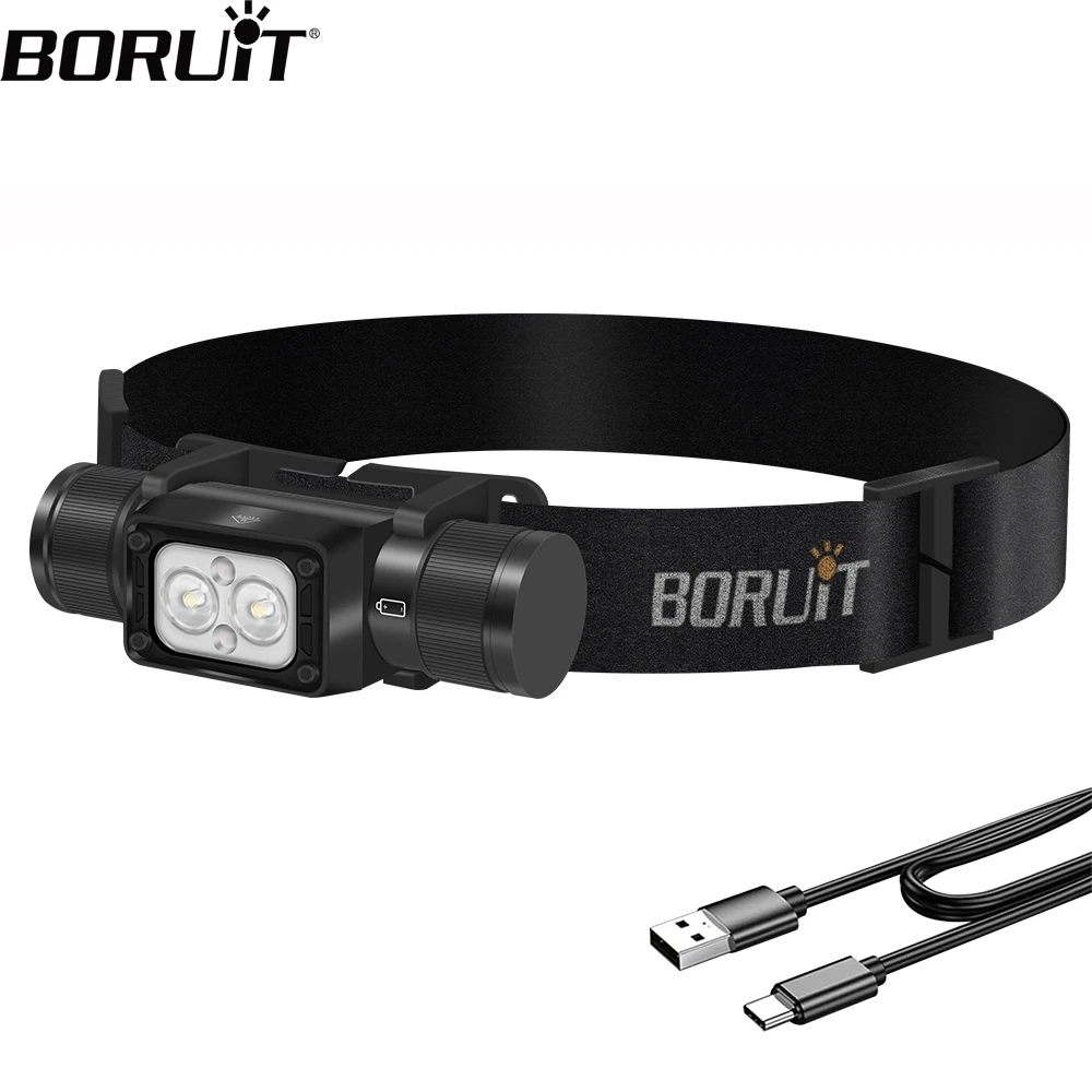 BORUiT HP340 Powerful LED Headlamp Type-C Rechargesble Headlight