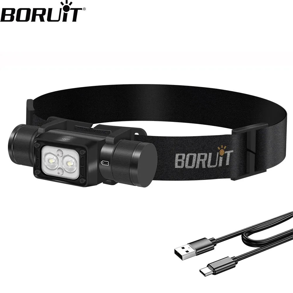 BORUiT HP340 Powerful LED Headlamp Type-C Rechargesble Headlight