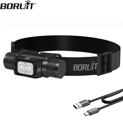 BORUiT HP340 Powerful LED Headlamp Type-C Rechargesble Headlight