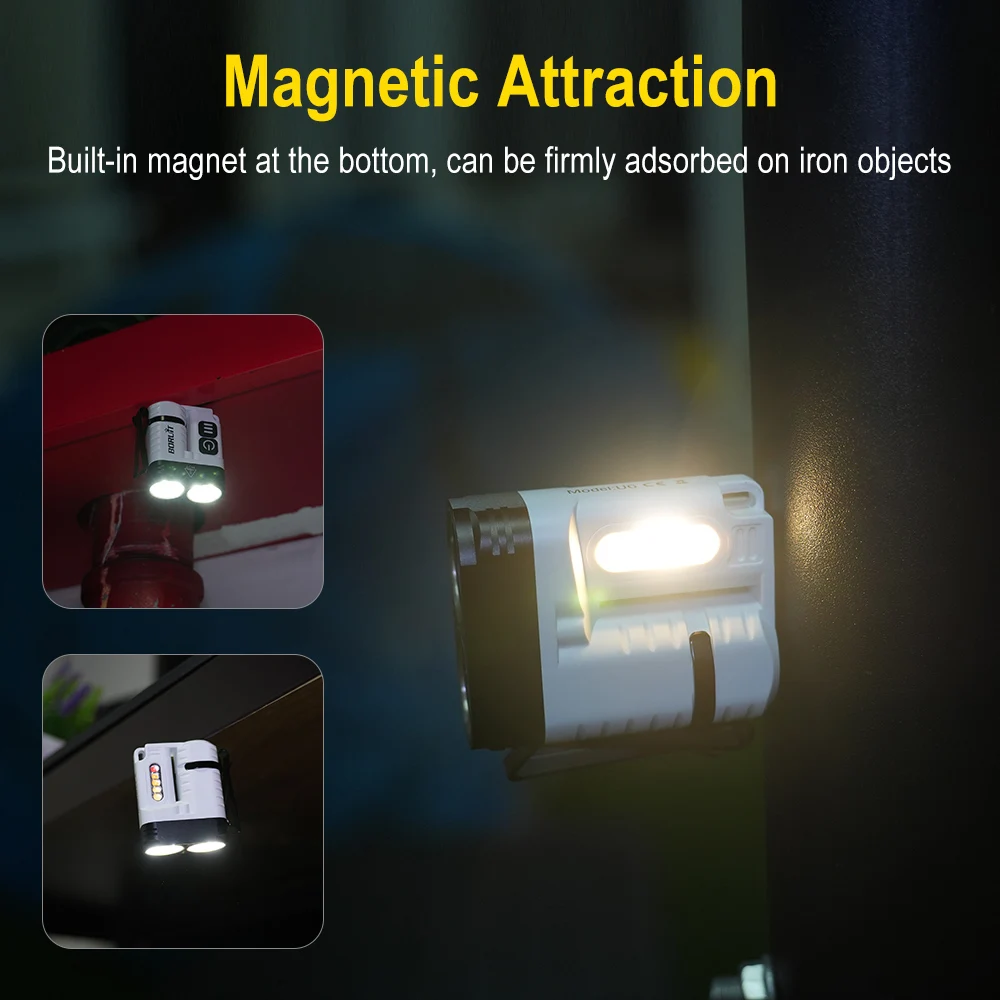 BORUiT U6 SST20 LED EDC Flashlight Keychain Work Light