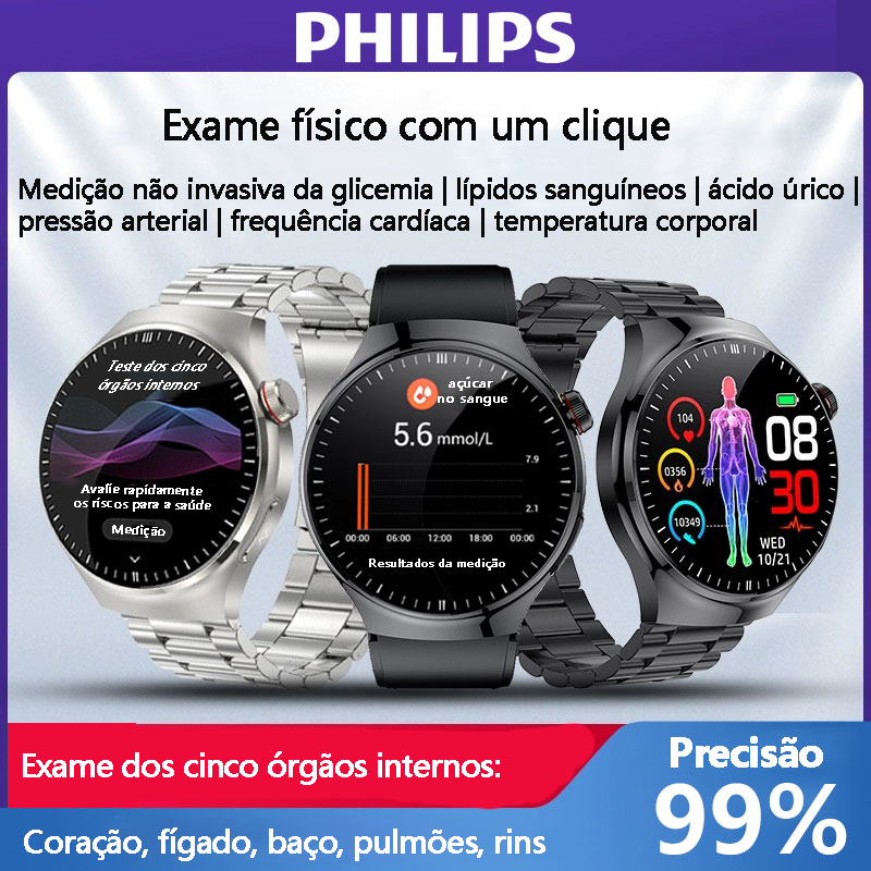 🔥🔥 Nova geração de relógios de medição - medição de glicemia sem agulhas e indolor!