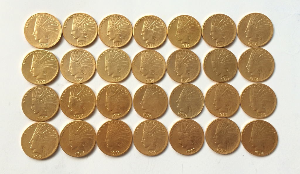 1908-1916 D $10 Indian Head Gold Eagle Coin