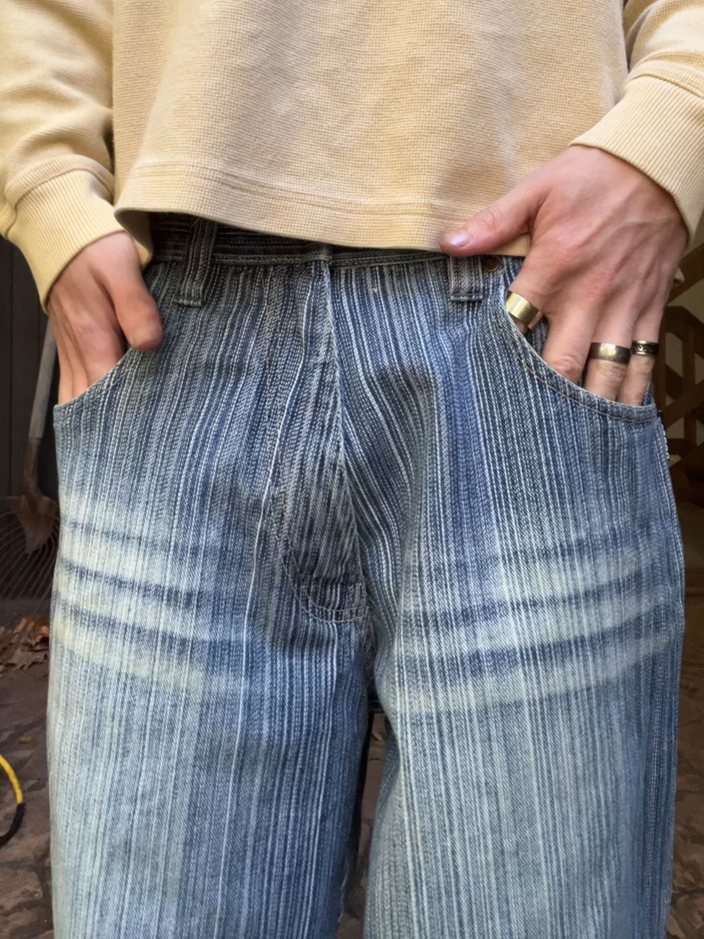 STRIPE RELAXED DENIM-Fineriform