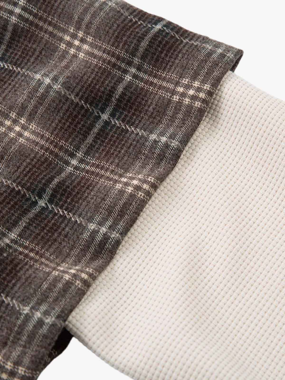 Cotton Street Distressed Plaid Faux Two-Piece Shirt-Fineriform