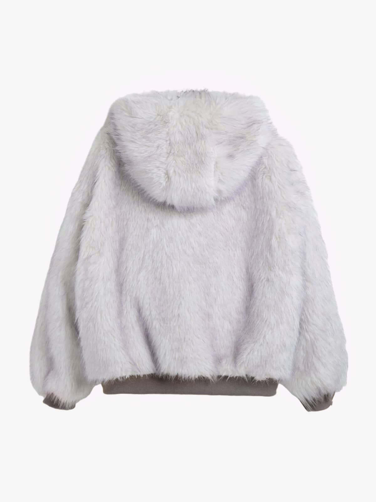 Oversized Reversible Fur Hooded Jacket - 2544-Fineriform