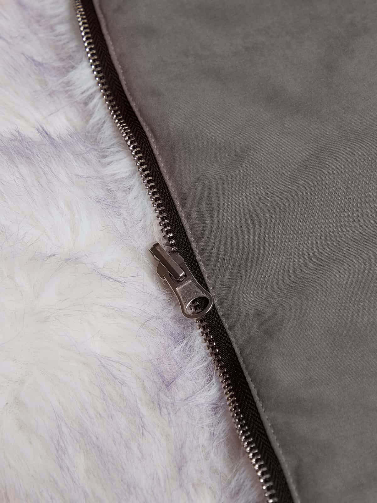 Oversized Reversible Fur Hooded Jacket - 2544-Fineriform