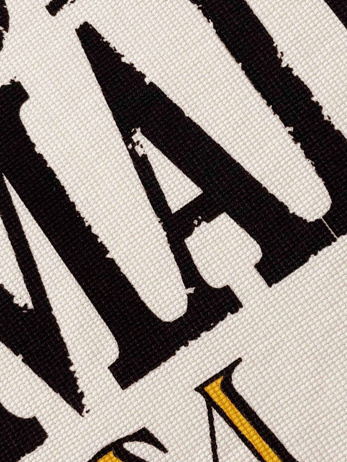 Retro Letter Print Waffle Simplicity Long-Sleeved T-Shirt-Fineriform