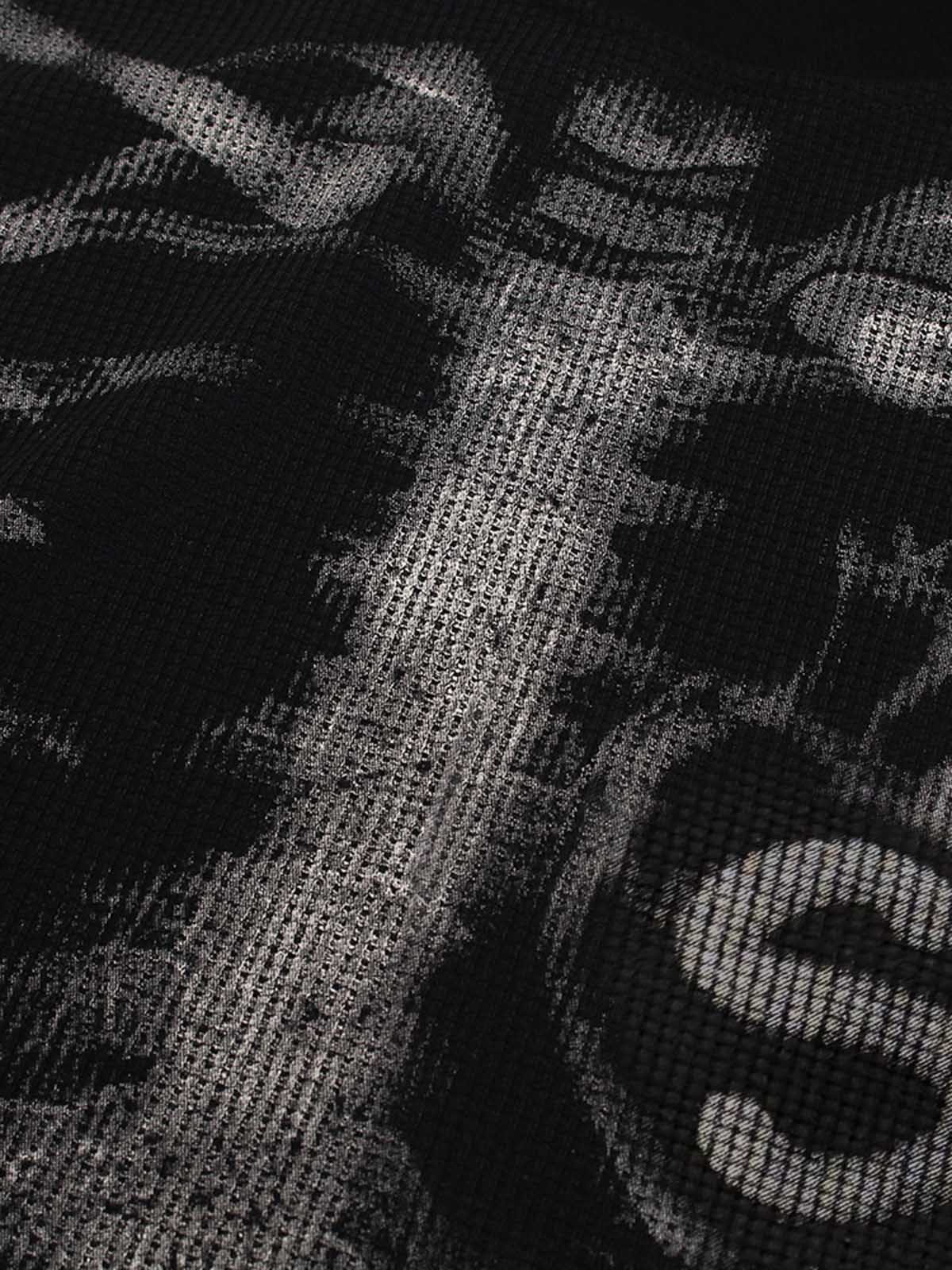 Skeleton Graphic Waffle Sweatshirt - 2495-Fineriform