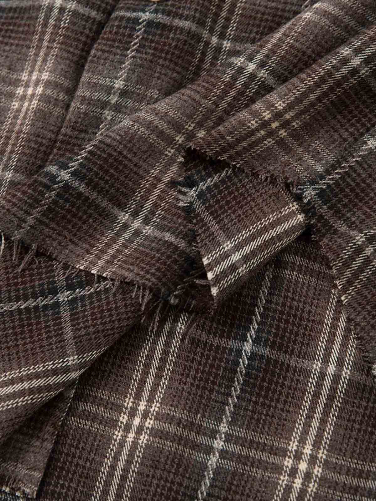 Cotton Street Distressed Plaid Faux Two-Piece Shirt-Fineriform