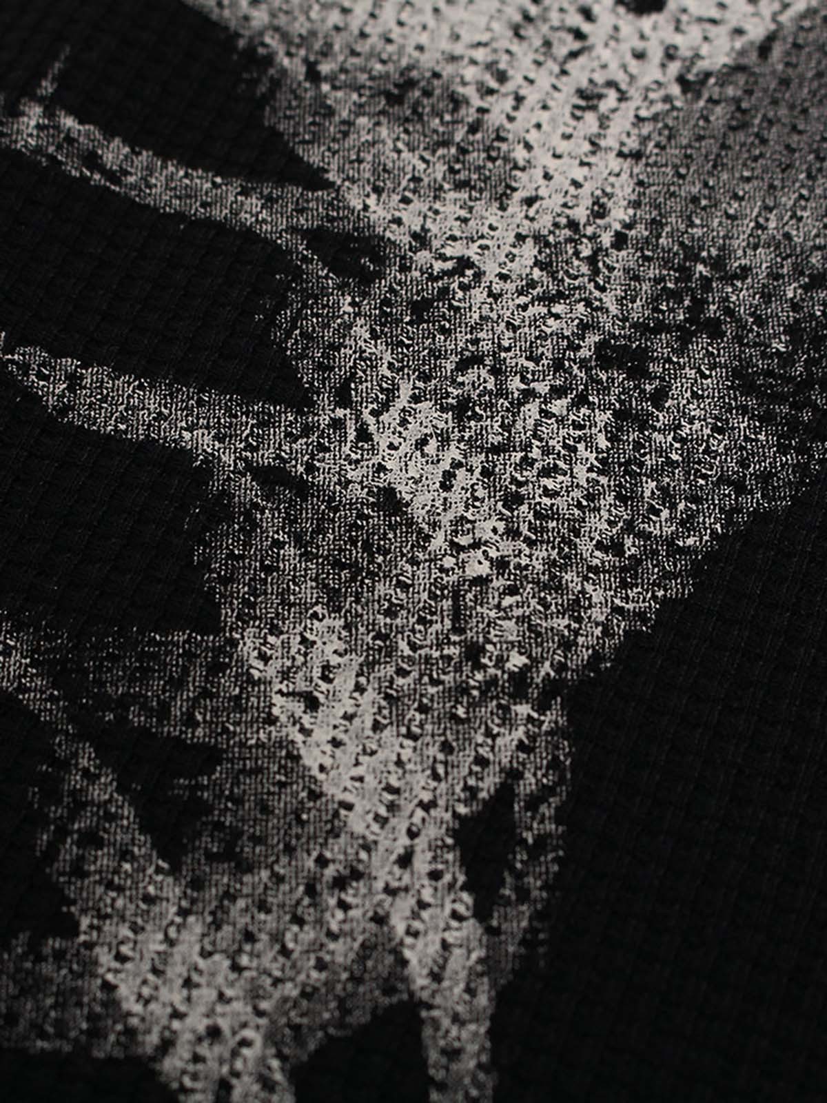 Skeleton Graphic Waffle Sweatshirt - 2495-Fineriform