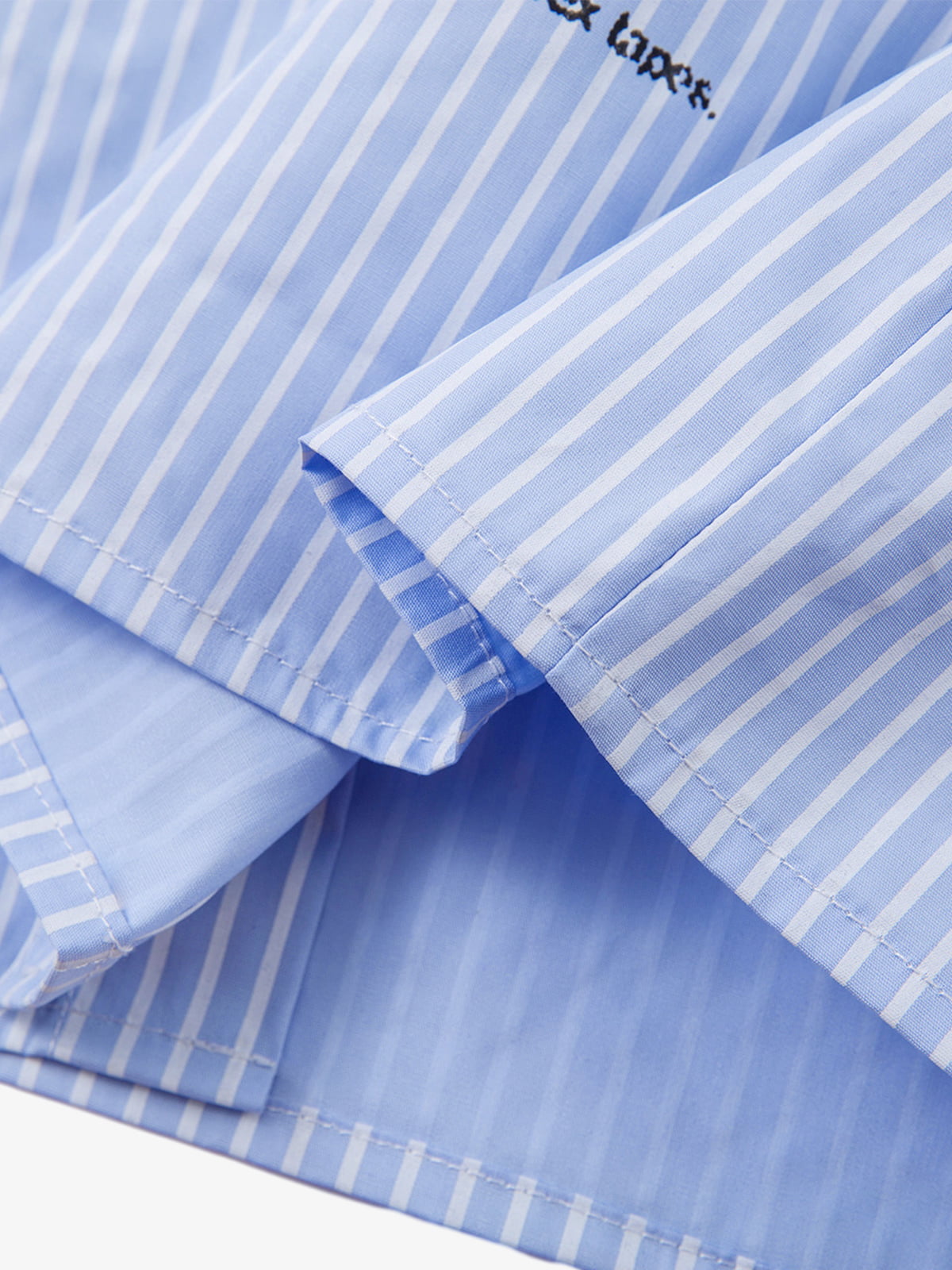 Vintage Illustration Striped Faux Two-Piece Shirt-Fineriform