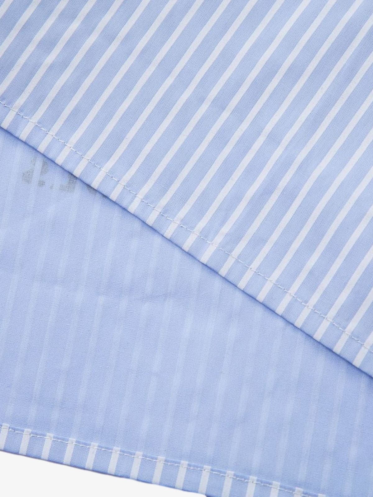 Vintage Illustration Striped Faux Two-Piece Shirt-Fineriform