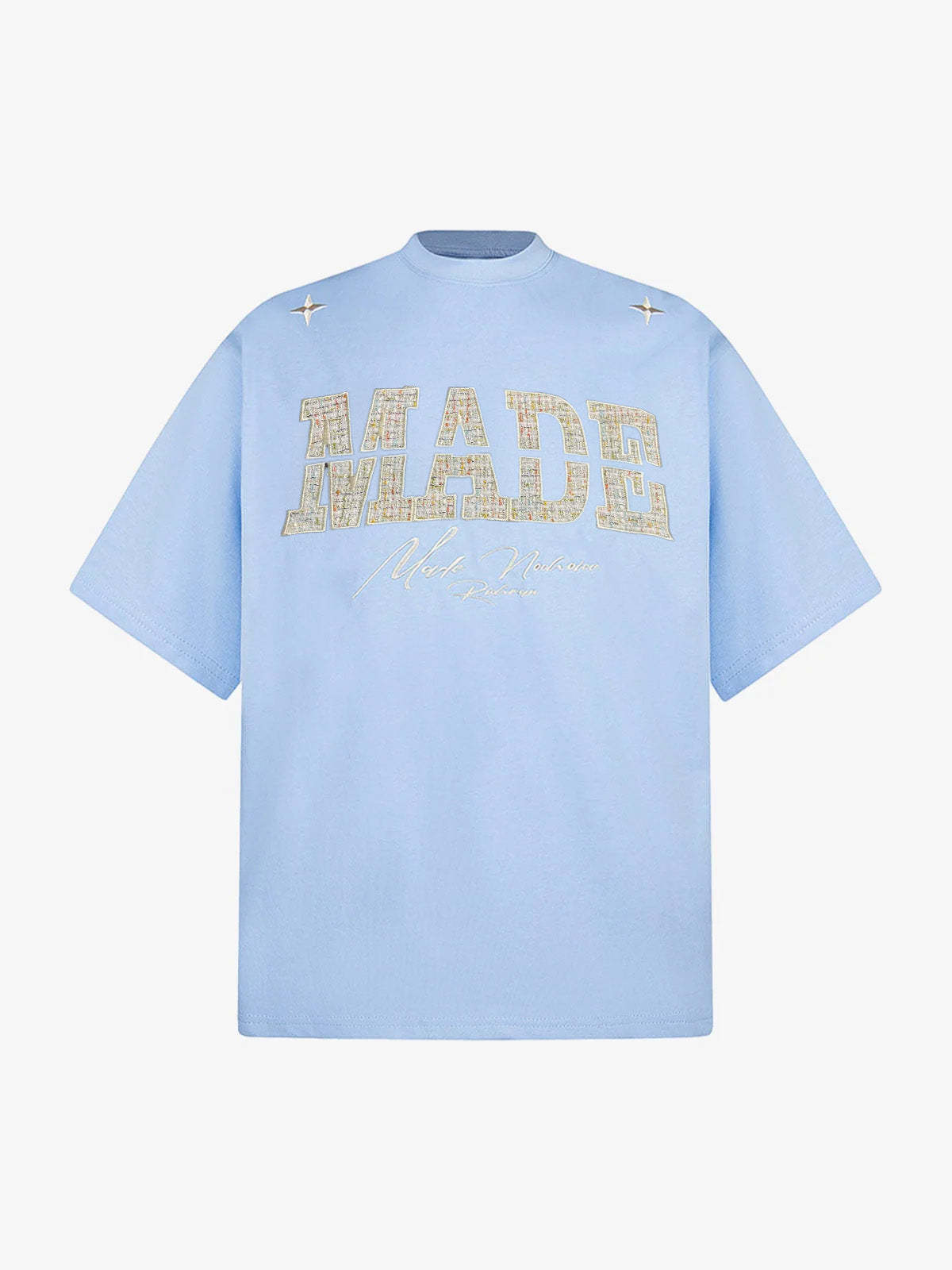 Vintage Patchwork Embroidered Letter T-Shirt-Fineriform