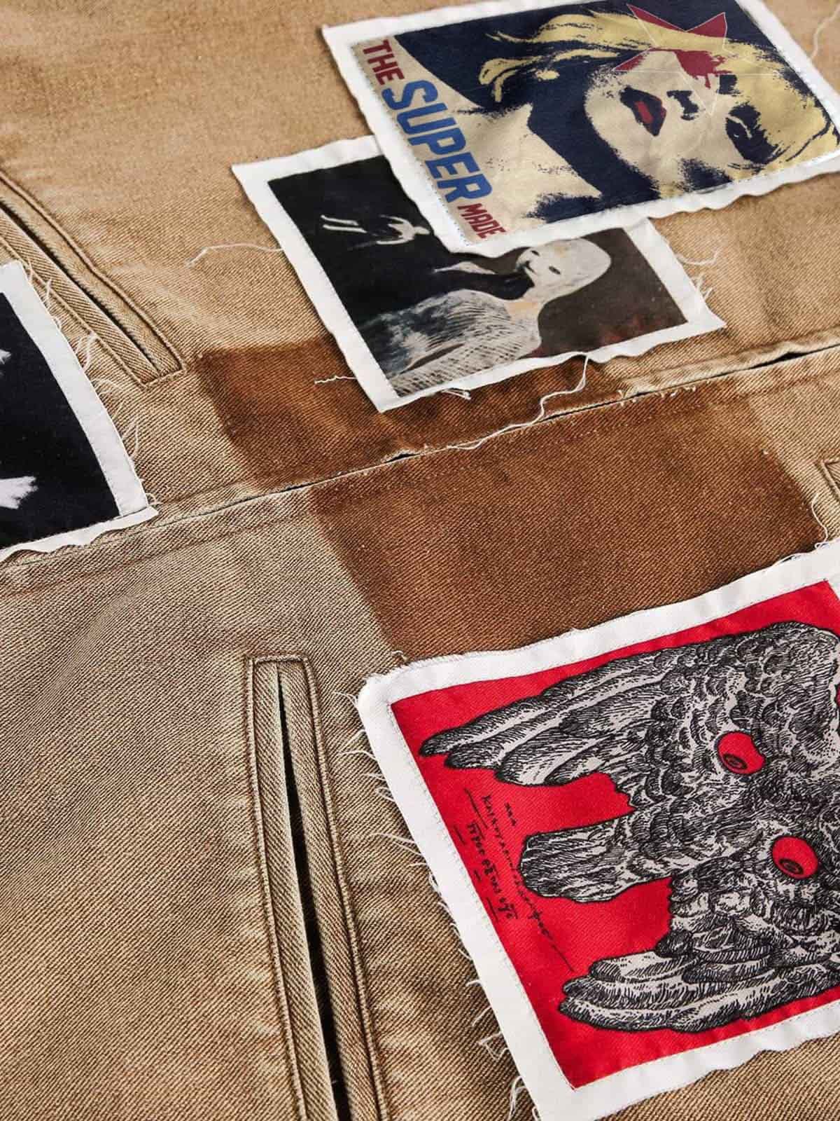 Punk Retro Collage Print Distressed Heavy Jacket - 2539-Fineriform