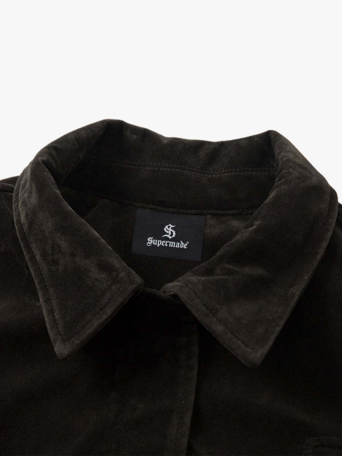 Retro Unique Metal Button Suede Lapel Bomber Jacket - 2538-Fineriform