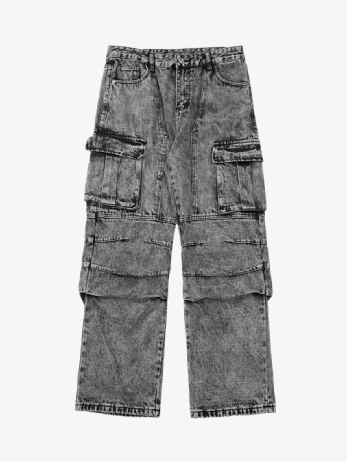Thesupermade American Street Style Washed Distressed Work Jeans - 2354-Fineriform