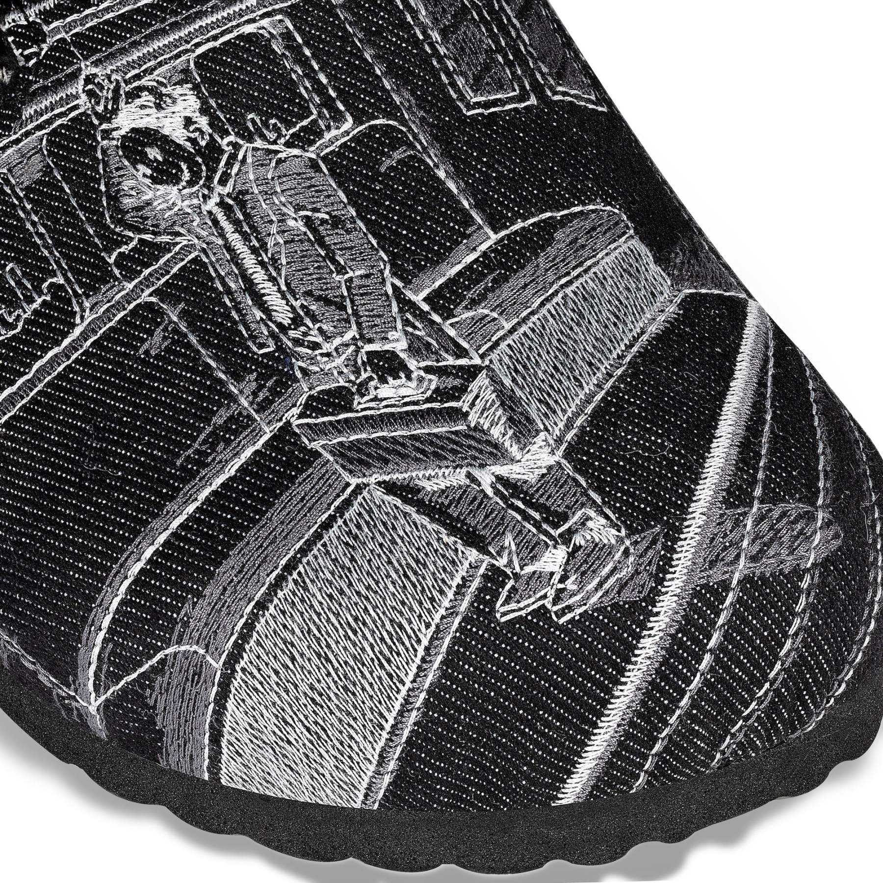 "faces" clogs black denim-Fineriform