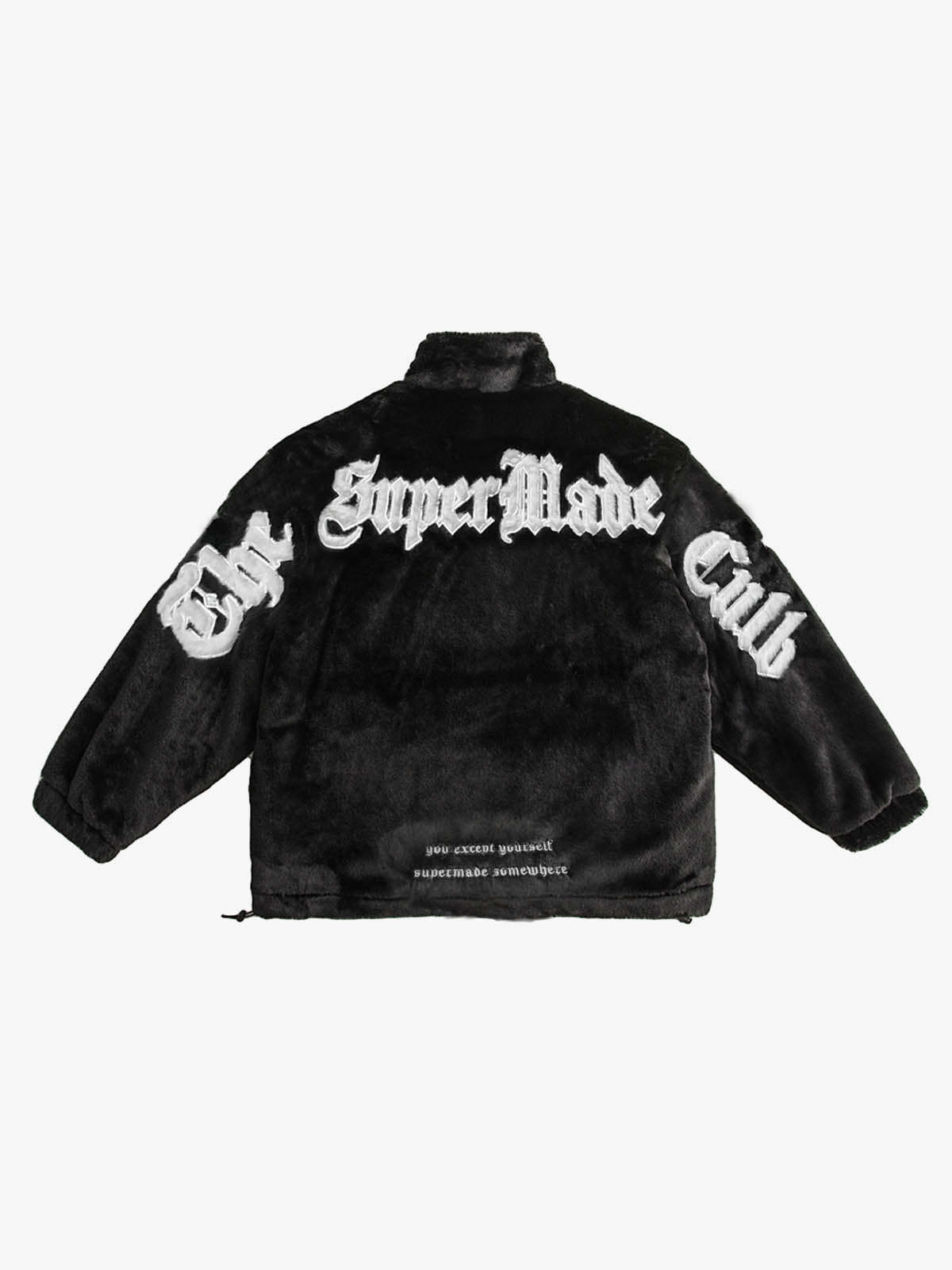 Thesupermade Street Letter Embroidered Fleece Jacket - 1838-Fineriform