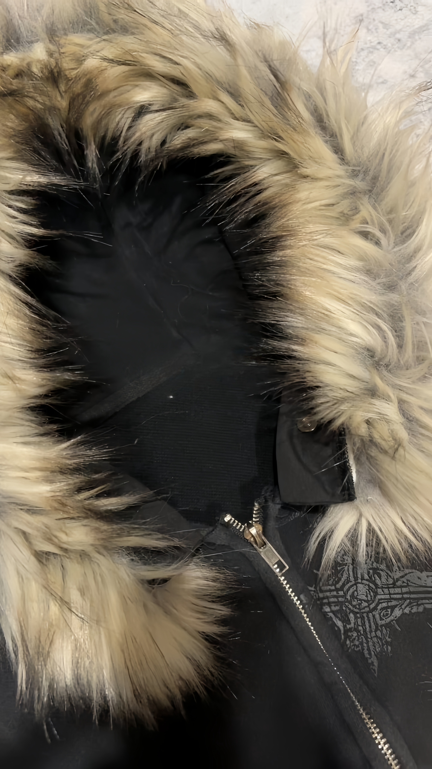 PROFOUND CROSS FUR ZIP-UP HOODIE-Fineriform