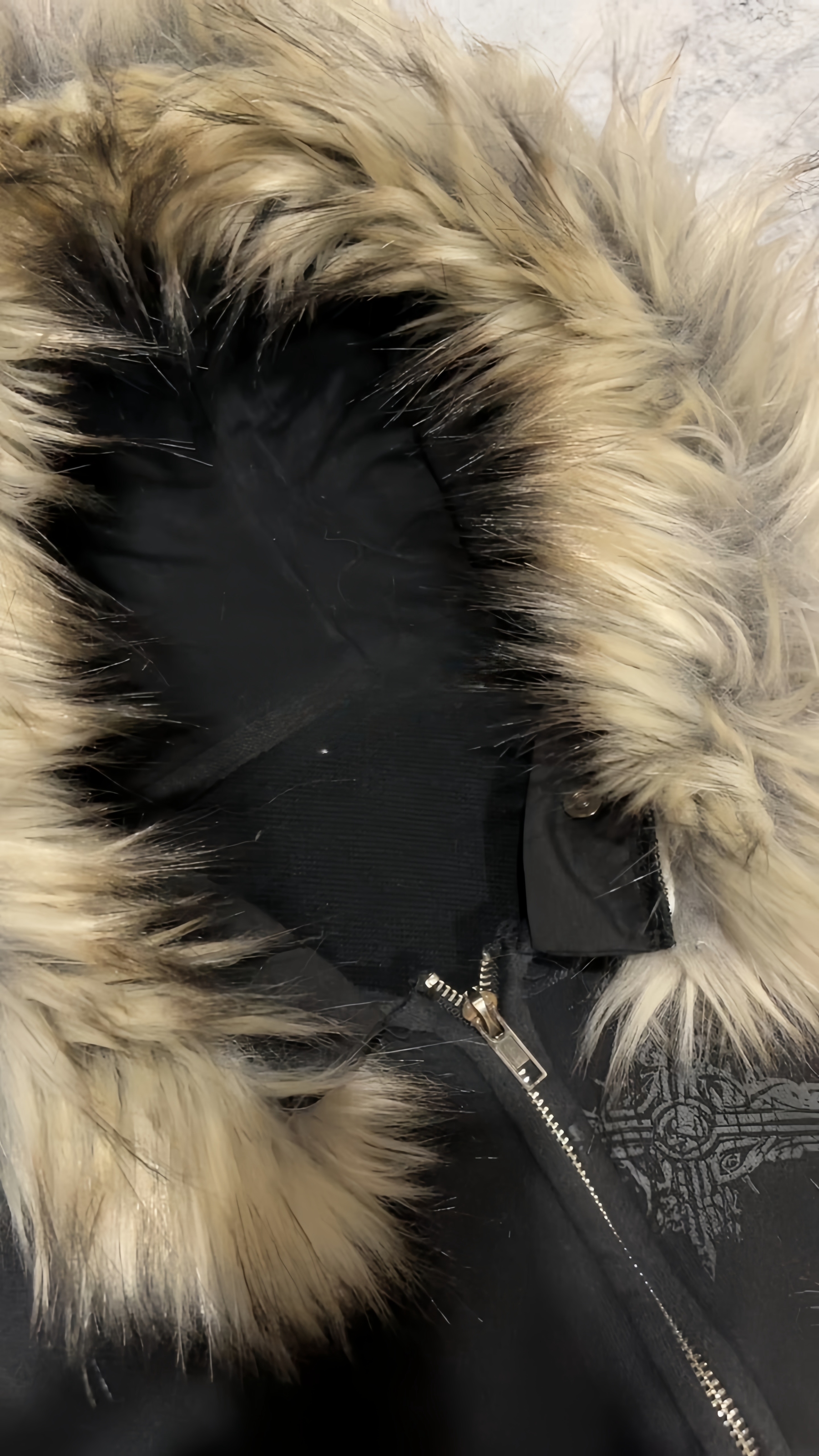 PROFOUND CROSS FUR ZIP-UP HOODIE-Fineriform