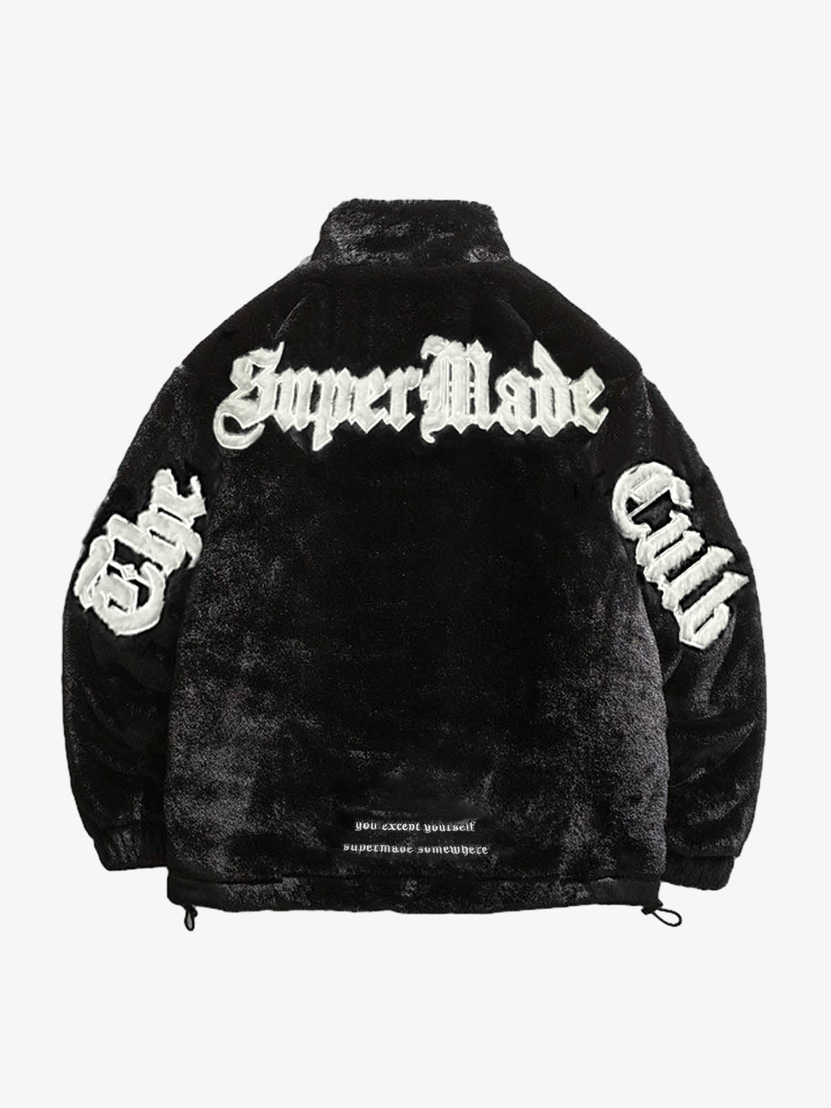 Thesupermade Street Letter Embroidered Fleece Jacket - 1838-Fineriform