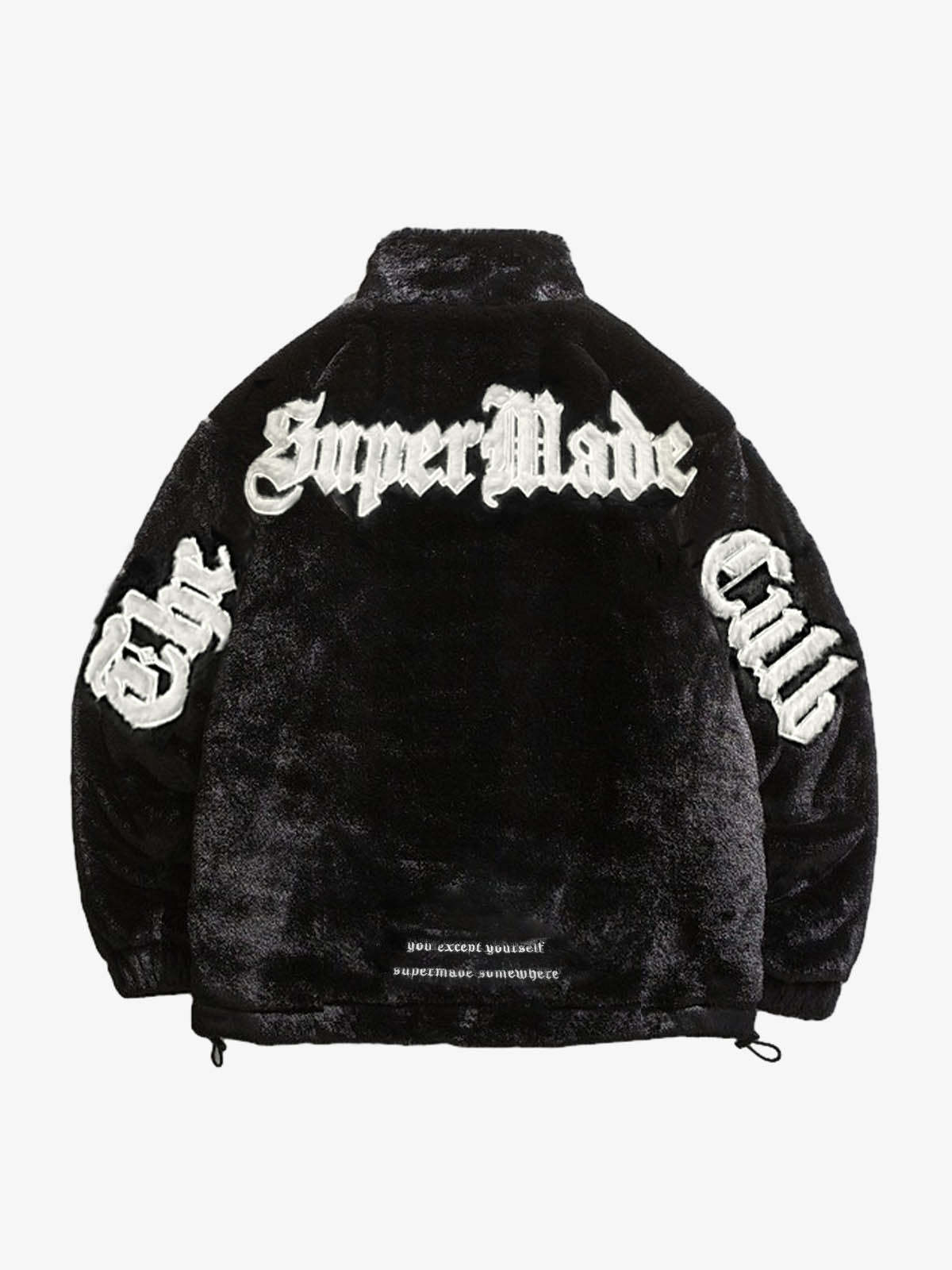Thesupermade Street Letter Embroidered Fleece Jacket - 1838-Fineriform