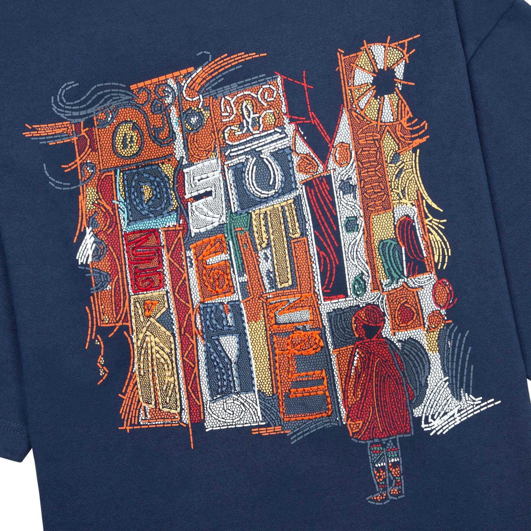 "mosaic" T Shirt navy-Fineriform