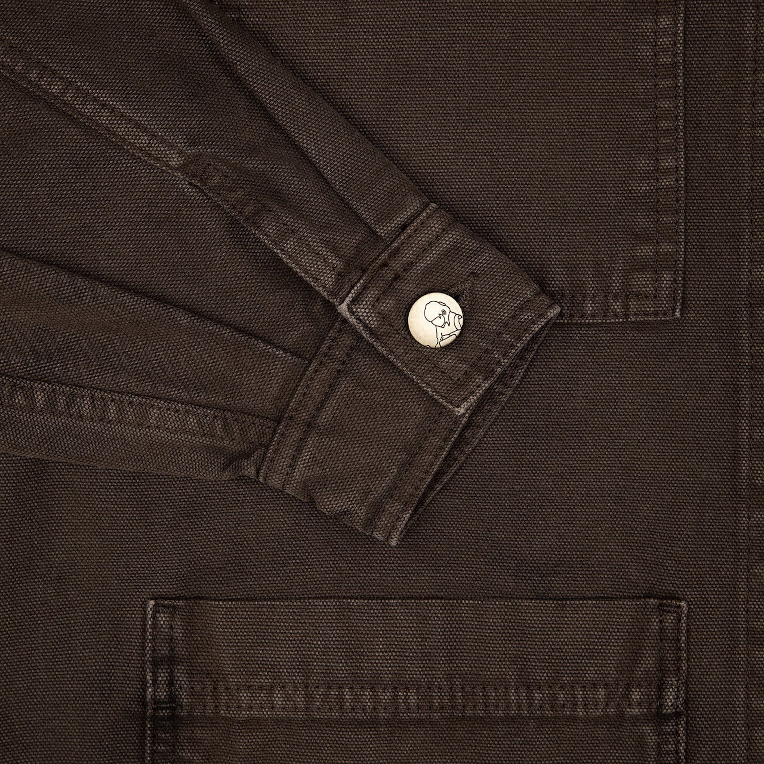 "yakuza" brown washed denim Jacket-Fineriform