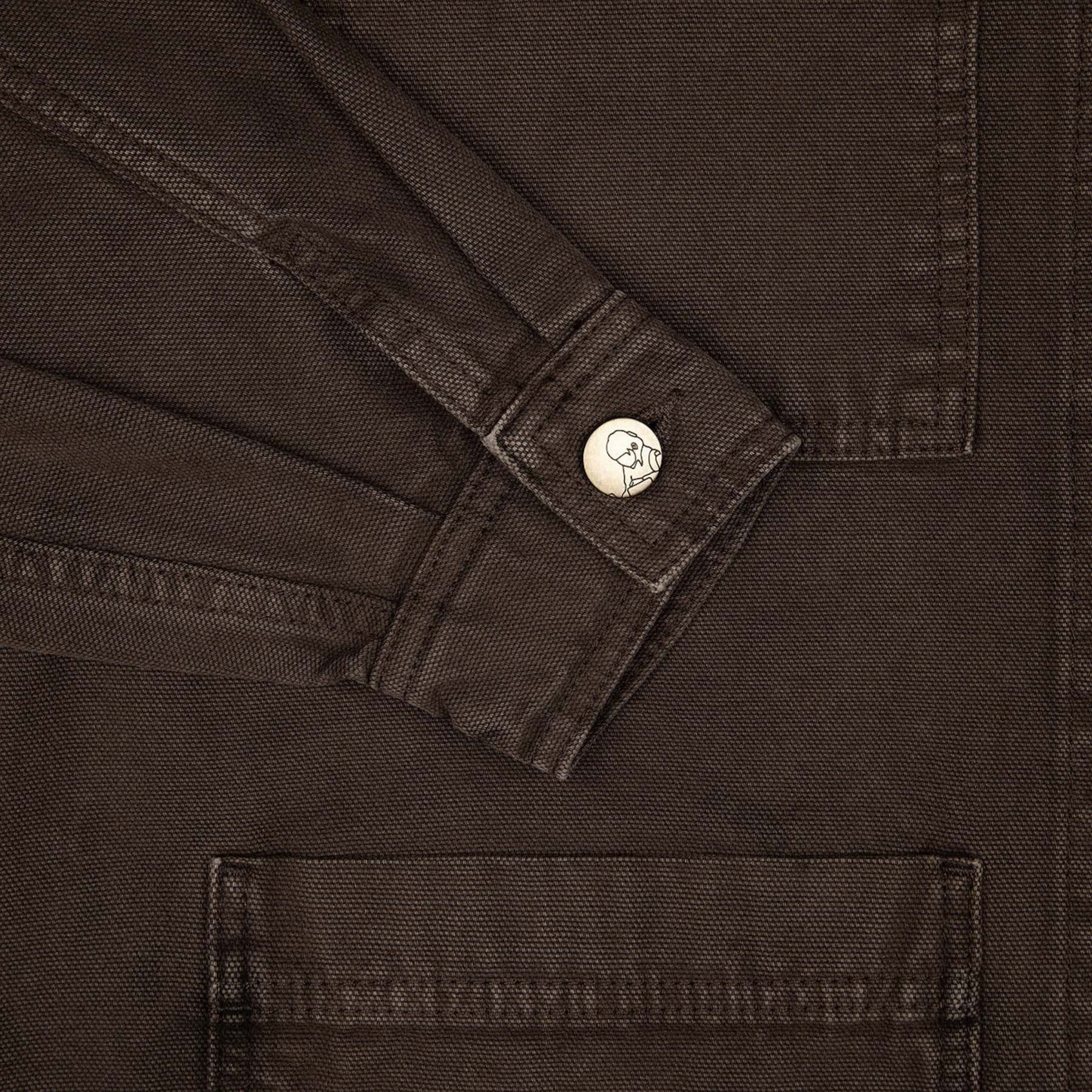 "yakuza" brown washed denim Jacket-Fineriform