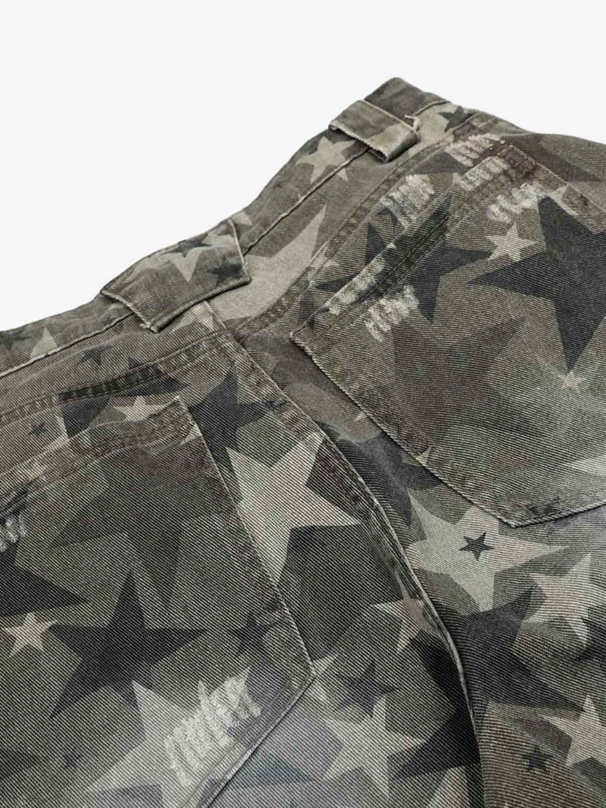 Camouflage Machete RO Star Wide-Leg Jeans-Fineriform