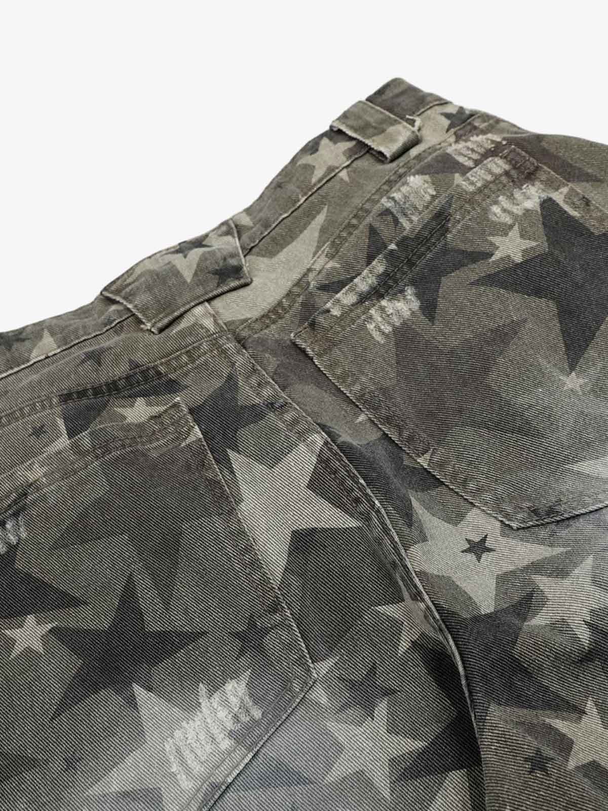 Camouflage Machete RO Star Wide-Leg Jeans-Fineriform