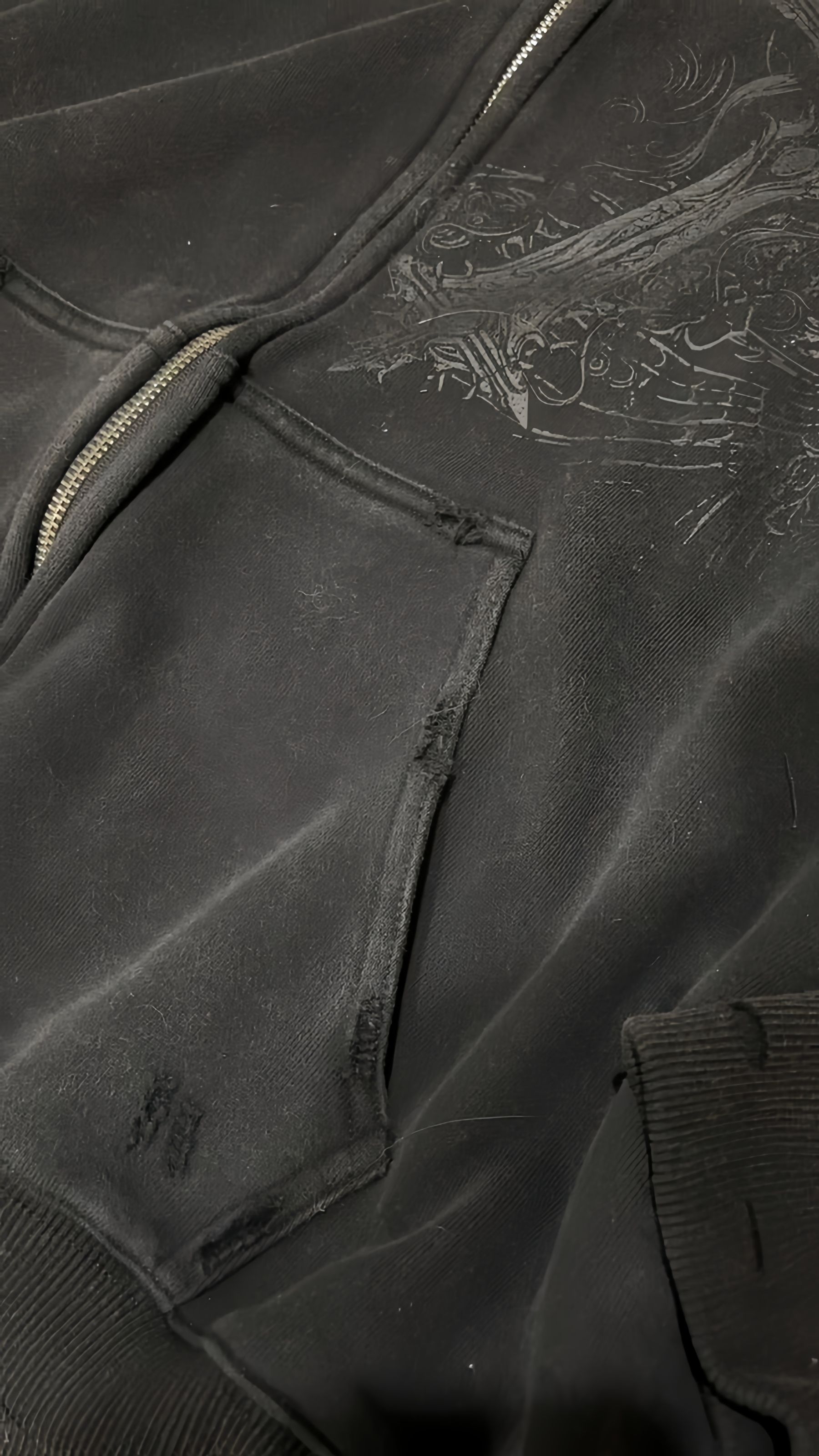 PROFOUND CROSS FUR ZIP-UP HOODIE-Fineriform