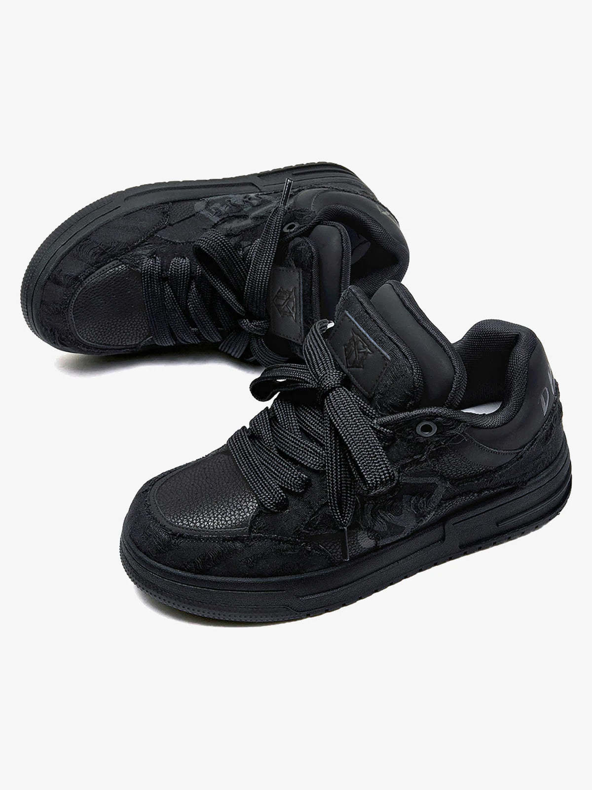Rubber Sole Black Knight Destruction Skate Shoes-Fineriform