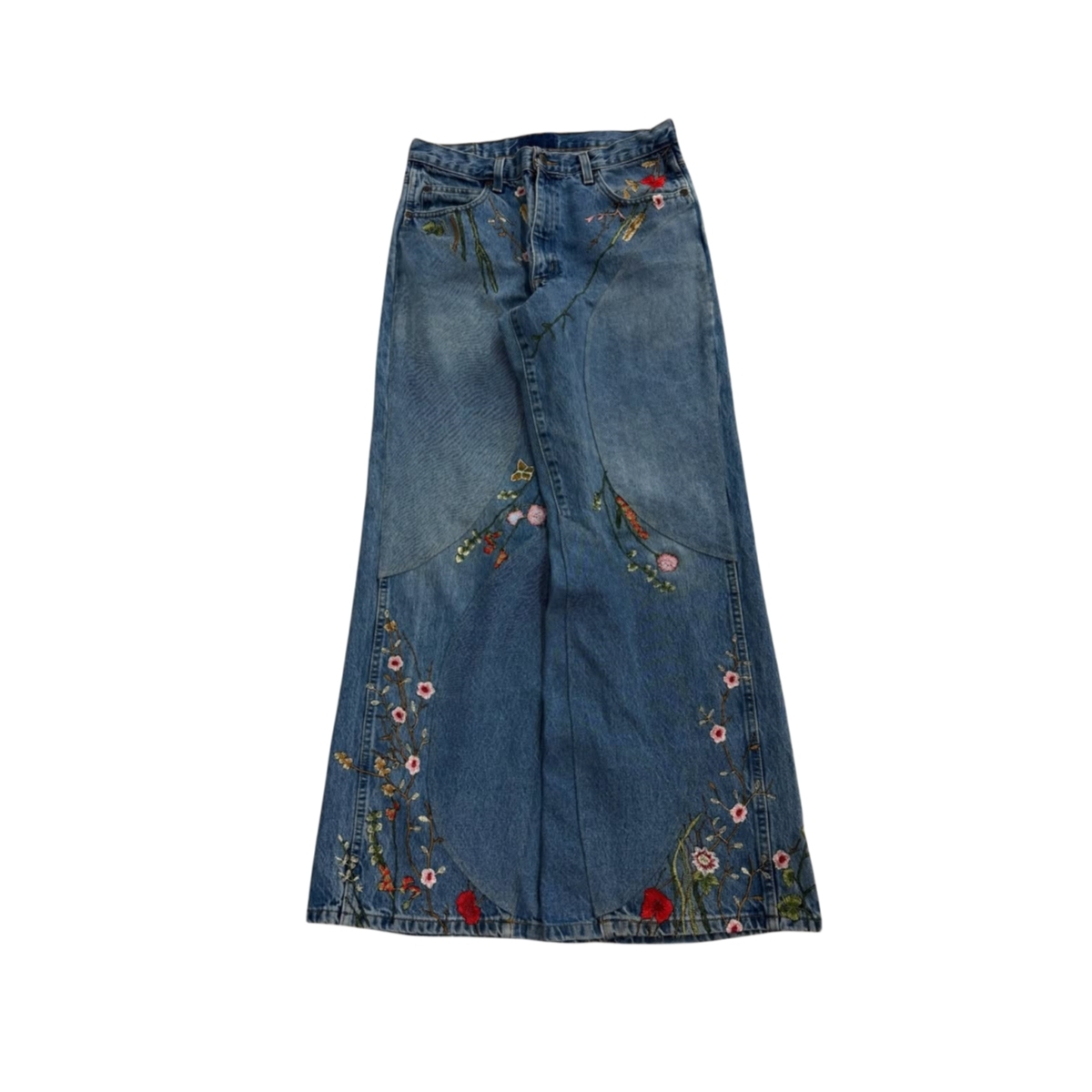 "FLORAL" BAGGY DENIM-Fineriform
