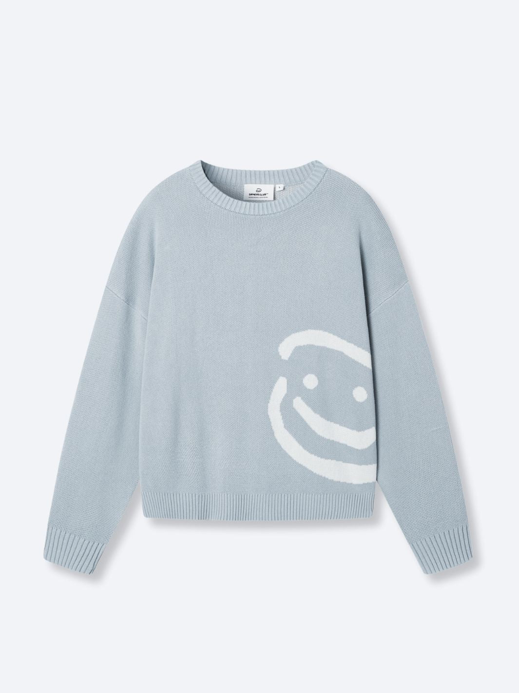 SMILEY LOGO KNIT - MUTED BLUE-Fineriform